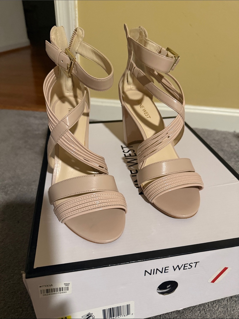 Nine West Blush Strappy Block Heel Sandals